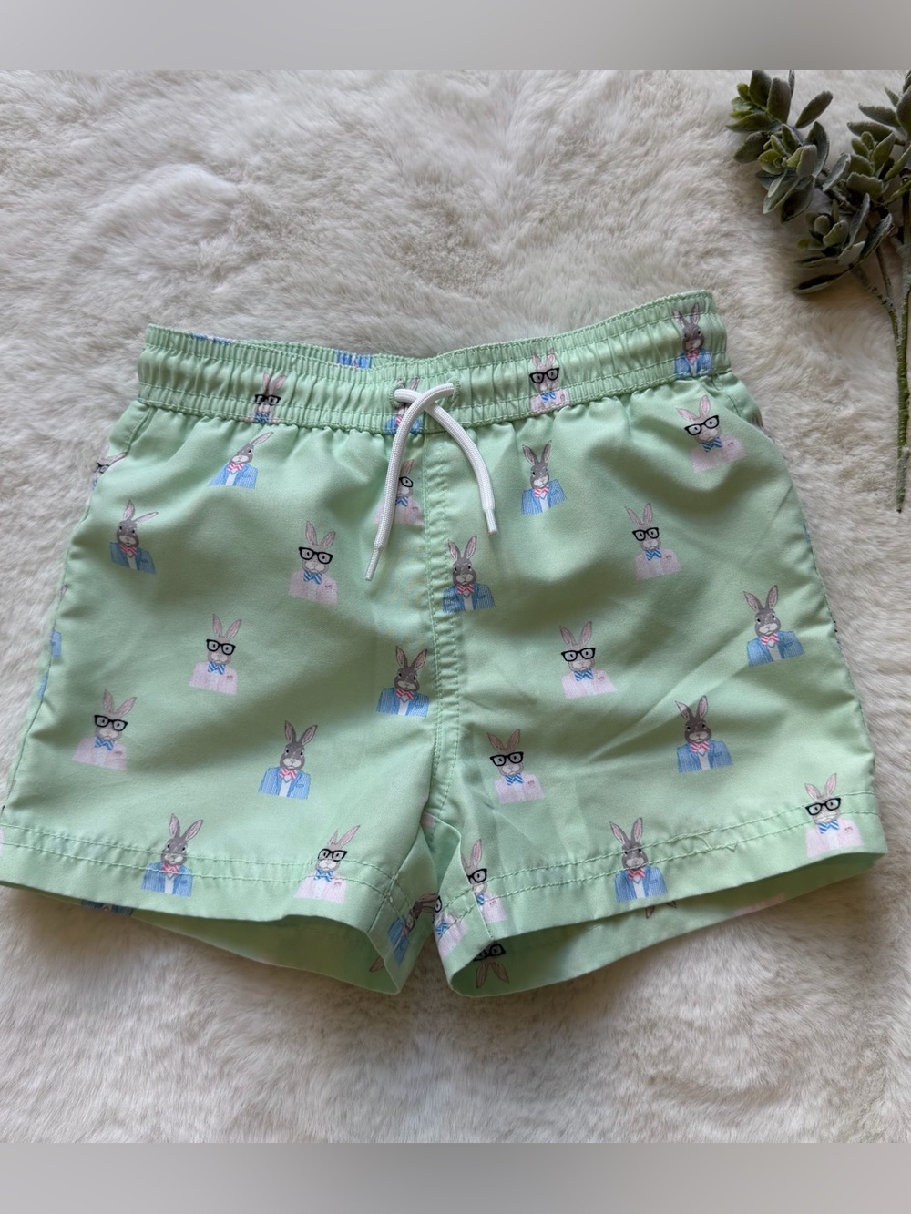 Janie & Jack | EUC - Bunny Swim Trunks - Size 12/18 Months